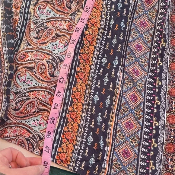 Boho Paisley Maxi Dress Long Sleeve Festival Bohemian Large - Picture 10 of 15